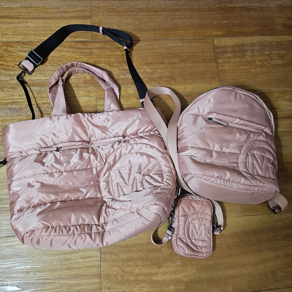Michael Kors Quilted Pink Bag Set
